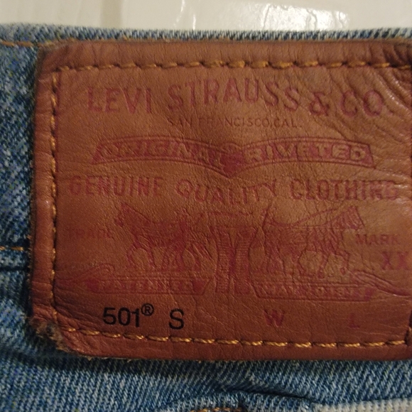 Levi's 501 Skinny Premium Patchwork Jeans Size W27 L26 - Picture 4 of 11